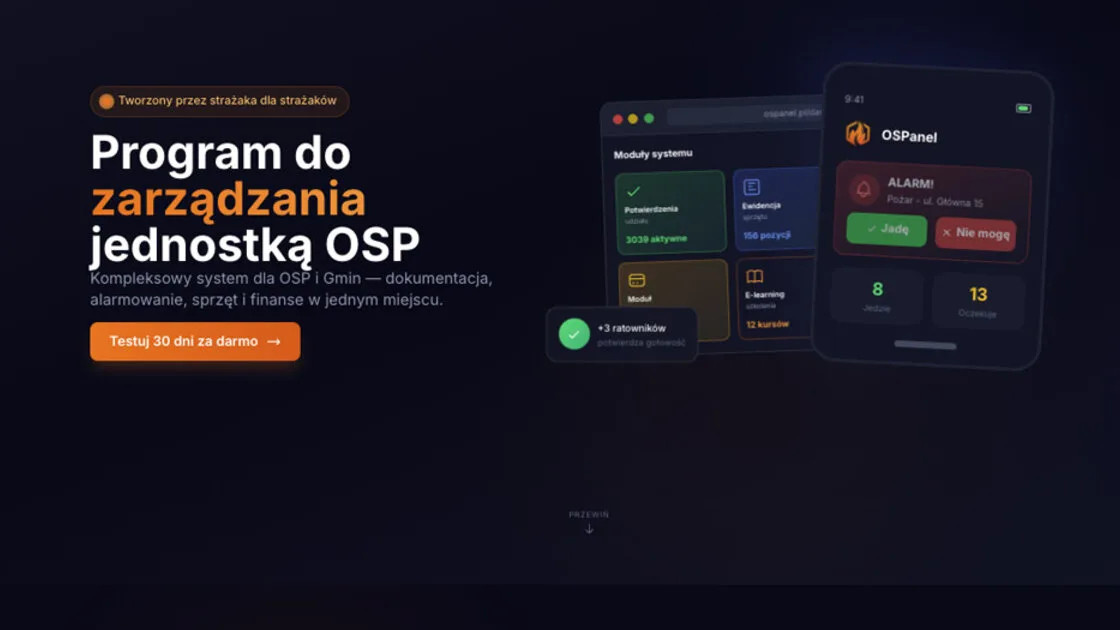 Program do zarządzania OSP - alarmowanie równoległe